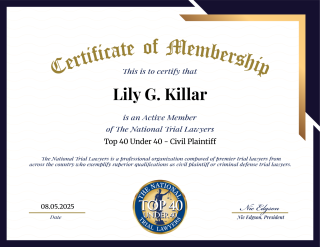 national trial lawyer Lily Killar
